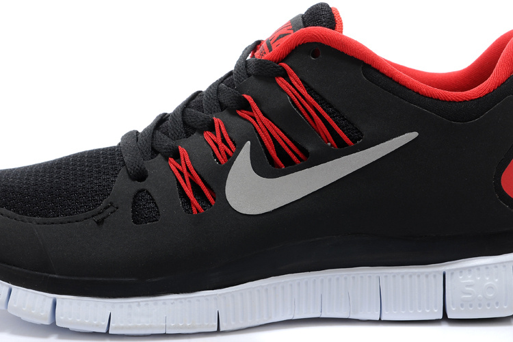Nouveau Nike Free 5.0 plus les hommes noirs de chaussures de course rouge (2)